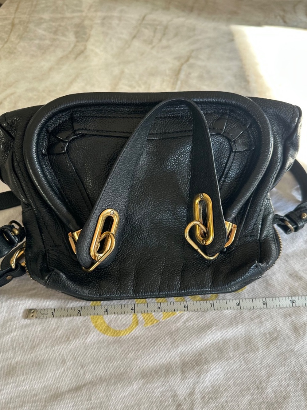 Chloe Small Paraty Black Leather Satchel - Picture 7 of 13